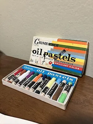 Vintage GRUMBACHER Oil Pastels Set Of 11 Brilliant Color 22 - 12 Box Gently Used • $14.99