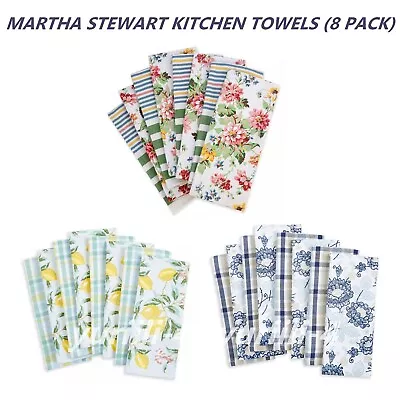 Martha Stewart 100% Cotton Kitchen Towels (8 Pack) Various Designs New • $28.50