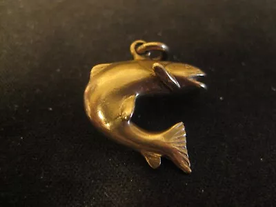 $319 • Buy 12K Yellow Gold Fish Charm/Pendant 7.1g