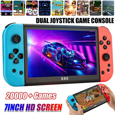 X80 7 Inch 20000+ Games Built-In Handheld Video Game Console Player 16GB NEW • £42.99