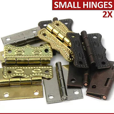 £3.49 • Buy 2x Small  26mm Butterfly Door Hinges Leaf Dollhouse Jewelry Drawer Box Mini Tiny