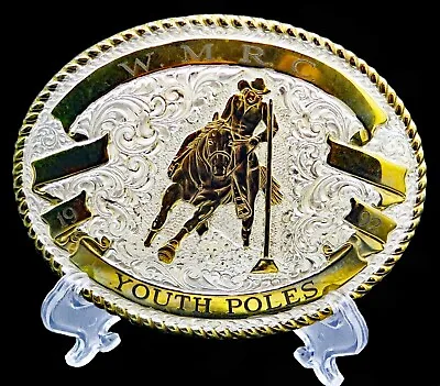 West Marshall County Riding Club Kentucky Rodeo Youth Poles Crumrine Belt Buckle • $59.50