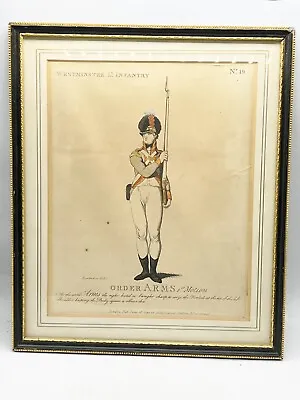 £59.99 • Buy Antique Framed Coloured Print Thomas Rowlandson - Westminster Lt Infantry Order