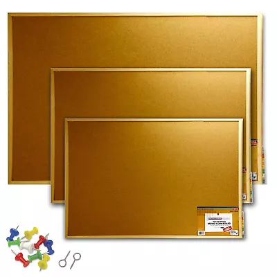 Cork Board Pin Message Notice Board Wooden Frame Office Memo School Pinboard • £6.99