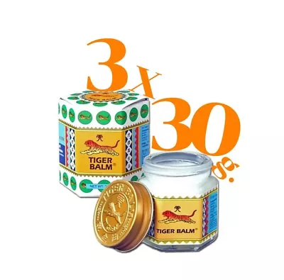 3X30g White Tiger Balm Ointment  Aroma Relaxing Thai Herbal Massage • $36.80