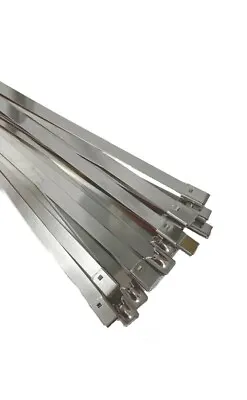 Strong Stainless Steel Marine Grade Metal Cable Ties Zip Tie Wraps Exhaust X10 • £3.29
