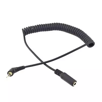 3-Pole Coiled 3.5mm Male Right Angle To Female Stereo Audio Spring Aux Cable • £5.82