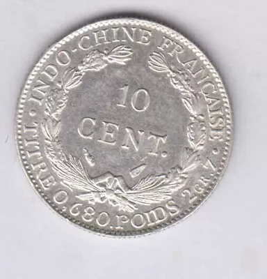 FRENCH INDOCHINA (VIETNAM) 10 Cents Silver 1937A KM9 Very Nice Grade (ind408) • $20