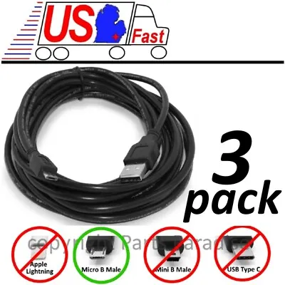 Lot3pk 15ft Long USB Micro 5pin Digital Phone/Charger/Sync/Data Cable/Cord/Wire • $16.99