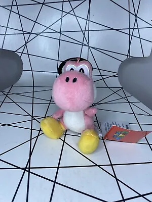 Super Mario Bros Pink Yoshi Plush Soft Toy Keyring San-El Co Nintendo 5” • £14.99