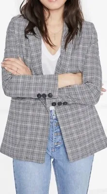 Anine Bing Madeline Blazer S UK 10 Plaid Jacket • $149.35