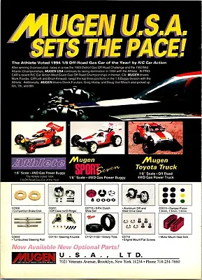 Mugen Athlete Sport 7 RC Cars Vintage 1994 Print Ad Ephemera Wall Art Decor • $17.99