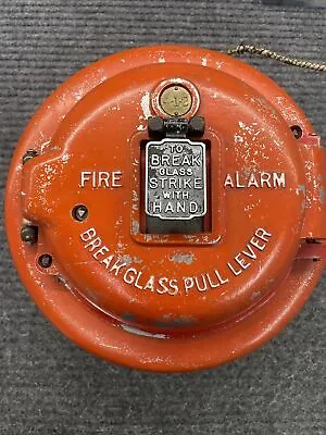 Vintage Rare Coded Fire Alarm Pull Station Red Round Break Glass Pull Lever • $170.99
