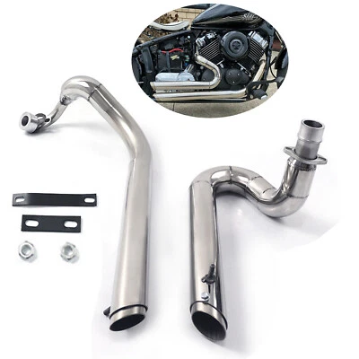 $268 • Buy For Yamaha V Star 650 XVS650 Dragstar 650 XVS400 Exhaust Pipe Systems Chrome 