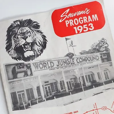 VTG 50s Jungle Land World Compound Program Mabel Stark CA MGM Circus Lions • $600