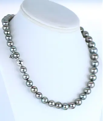 $14000 Mikimoto 18K White Gold Multi Black South Sea Pearl Diamond 1893 Necklace • $7850