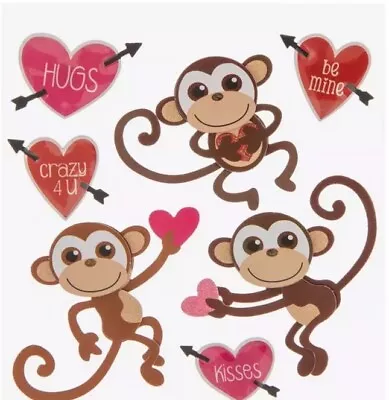 3D  Monkey Love Stickers Planner Supply Crafts Scrapbook Valentine's Day • $3.75