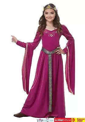 Pink Medieval Princess Renaissance Maiden Gown Girls Book Week Costume • $49