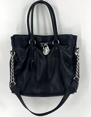 Michael Kors Hamilton North South Large Black Saffiano Leather Tote Purse Bag • $70