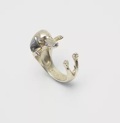 Fun Sterling Silver Dachshund Open Band Ring Sz 6 By Dog Fever • $115