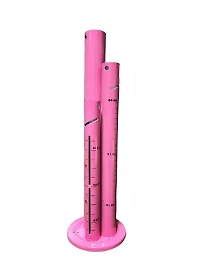 Vintage Pink Metal Coin Counter TOWER Savings Bank Sorter TRIPLE TUBE MCM Used. • $17.49