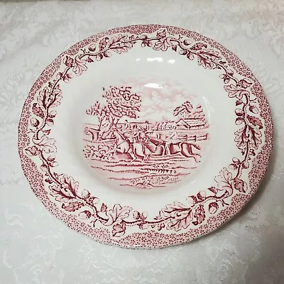 2 Soup Bowls -Vintage Myotts Staffordshire Country Life Pink English Scene • $15