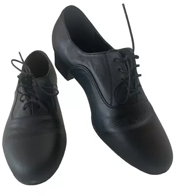 Coast Ballroom Men's Shoes Salsa Competitive Dance 9 W Soft Black Leather USA • $75