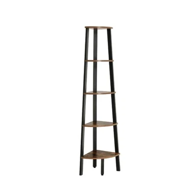 $110.99 • Buy VASAGLE Industrial Rustic Brown 5 Tier Corner Shelf With Metal Frame