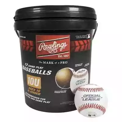 (12 Pack) Rawlings Bucket Of 10U Official League CROLB Practice Youth Baseballs • $30.50