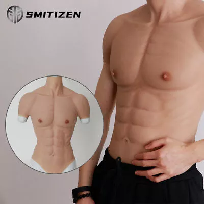 SMITIZEN Silicone Fake Chest Abs Muscle Tight Suit Men Body Suit For Cosplay • £170