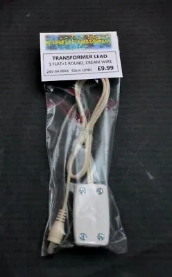 £9.99 • Buy Transformer Lead 0831, Ac Adaptor Cream Lead 1 Flat & 1 Round Pin Plug (0831)
