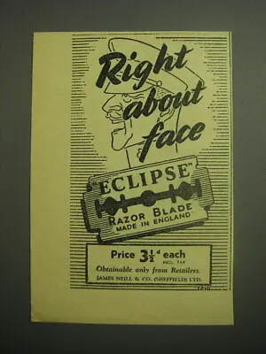 1948 Eclipse Razor Blade Ad - Right About Face • $19.99