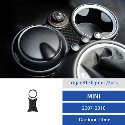 Carbon Fiber Cigarette Lighter Trim Cover For BMW MINI Cooper R56 R57 2007-2010 • $7.91