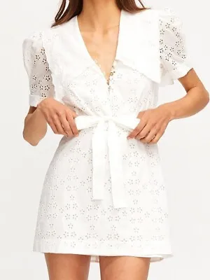 Alice McCall - Wilde Grotto Mini White Dress - Cotton Embroidery - AU 4 • $179.99