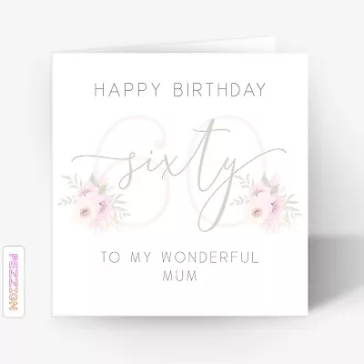 Personalised 60th Birthday Card For Mum Grandma Nan Sister Wife Female Woman • £3.25