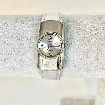 Vivani Quartz Watch Silver Toned Silver Faced Silver Leather Band  Mod Generatio • $20