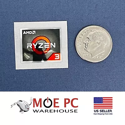 AMD RYZEN 3 Genuine LOGO STICKER/LABEL Excellent Quality (USA Seller) • $2.95