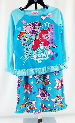 My Little Pony Girl Rainbow Dash Ruffle 2PC Long Sleeve Top Fleece Pants Set 6 • $19.99