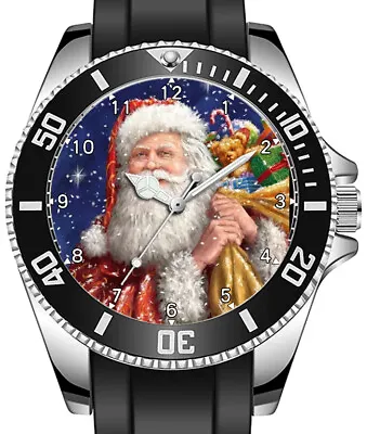 Santa Claus Christmas Novelty Art Sporty Unique Stylish Wrist Watch • $63.59