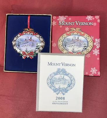 2008 Mount Vernon Christmas Ornament In Souvenir Box - 24kt Gold Finish - Rare • $39.99