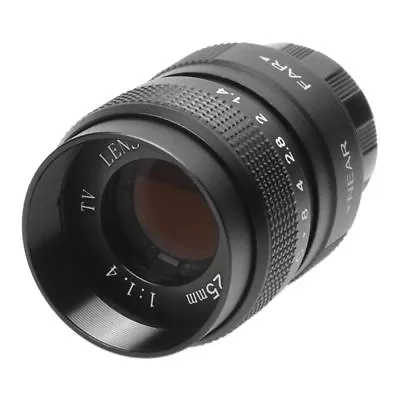 Television TV Lens/CCTV Lens For C Mount Camera 25mm F1.4 In Black E6Z6 • $16.77