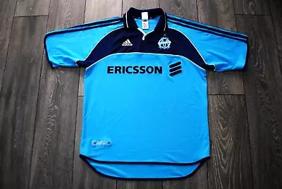 Olympique Marseille 2000-2001 Away Football Shirt Jersey Size L Vintage Adidas • $79.99