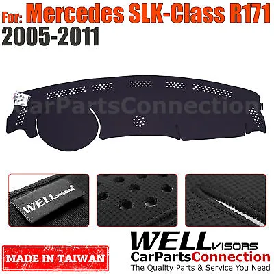Wellvisors Dash Mat Dashboard Cover For Mercedes 2005-2011 SLK-Class R171 Black • $56.99