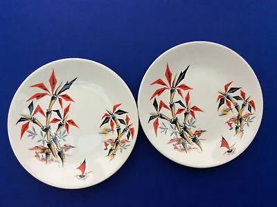 2 Washington Pottery - Red Bamboo Pattern Side Plates No (60) 1950s  • £14.50