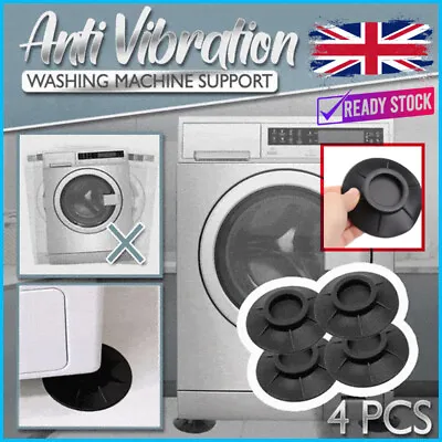 4x Washing Machine Anti Vibration Feet Pad Mats Shock Proof Non Slip Laundry • £4.49