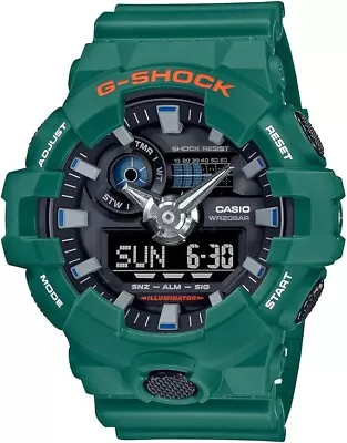 Casio G-Shock GA700SC Analog Digital Resin Green/Orange Watch GA700SC-3A • $99.99