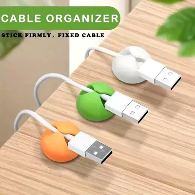 Desktop Usb Wire Charger Cable Adhesive Holder Clip Management Home / Keychine • £2.79