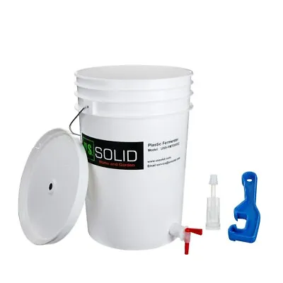 U.S. Solid 6.5 Gallon Plastic Fermenter Fermenting Bucket W/ Lid Spigot Airlock • $79.99