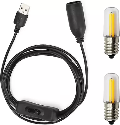 GutReise 5V USB To E14 Socket2pcs E14 LED Bulbs 5V-6V Lamps For Table Lamp Star • $14.09