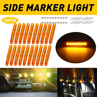 20PCS LED Car Truck RV Lorry Trailer Side Clearance Marker Lights Bar Amber D • $17.99